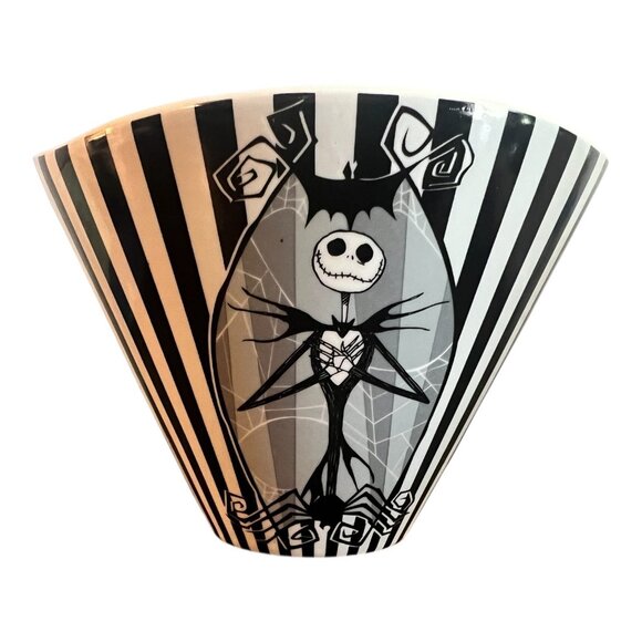Disney Nightmare Before Christmas Jack Skellington Striped Ceramic Ramen Bowl Wi - Picture 6 of 10